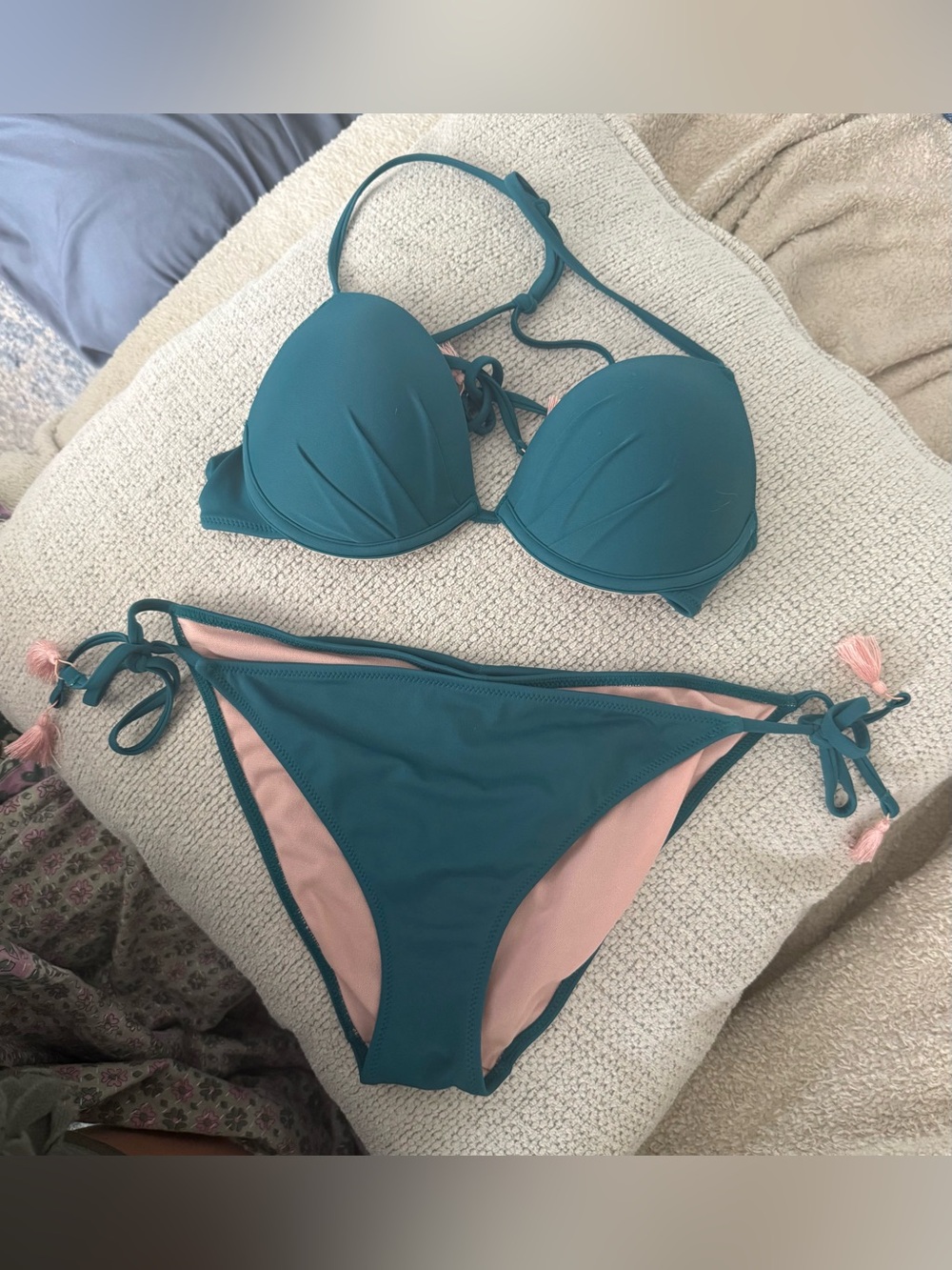 Adore Me Teal Bikini Set (34C top/M bottom)